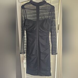 Elegant Calvin Klein Black Mesh Dress